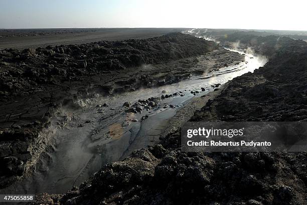 General view of Lapindo mudflow destruction during the ninth anniversary of the Lapindo mudflow eruption on May 29, 2015 in Porong, Indonesia....