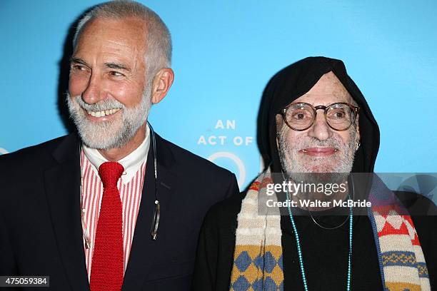 David Webster and Larry Kramer attend the Broadway Opening Night of 'An Act of God' at Studio 54 on May 28, 2015 in New York City.