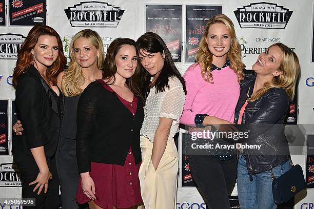 Katie Stevens, Sarah Michelle Gellar, Emma Hunton, Selma Blair, Molly McCook, Reese Witherspoon attend "The Unauthorized Musical Parody Of Cruel...