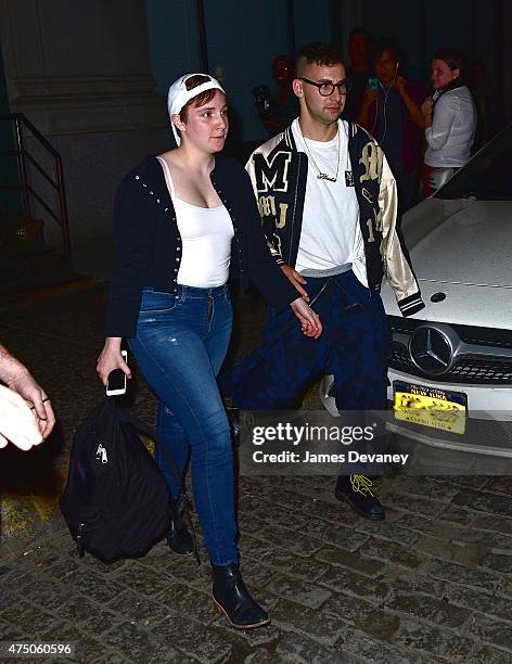 Lena Dunham and Jack Antonoff are seen on May 28, 2015 in New York City.