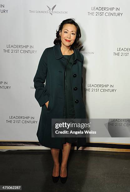 Ann Curry attends The Lourdes Foundation "Leadership in the 21st Century" Event with His Holiness the 14th Dalai Lama at the California Science...