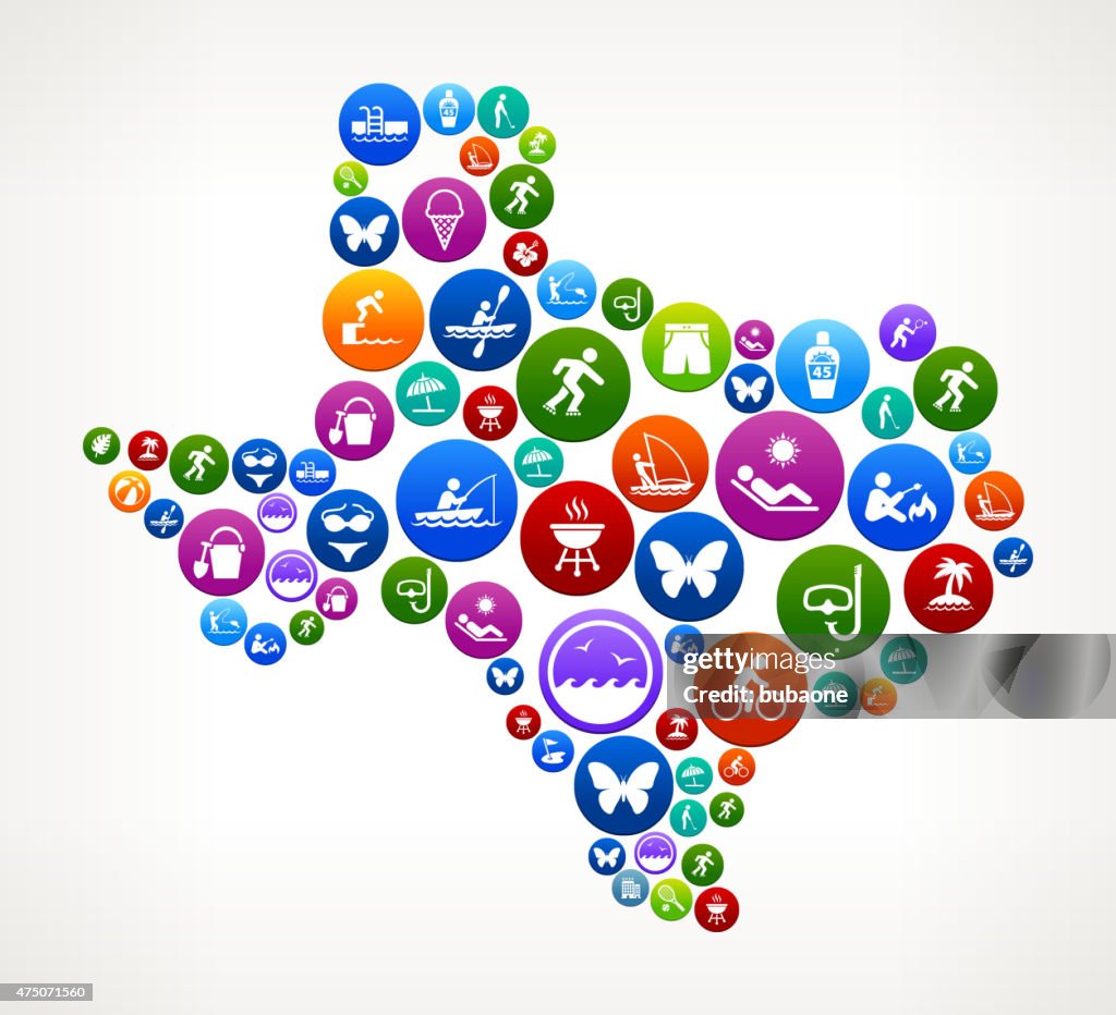 Texas Summer Time Fun and Outdoors Vector Graphic