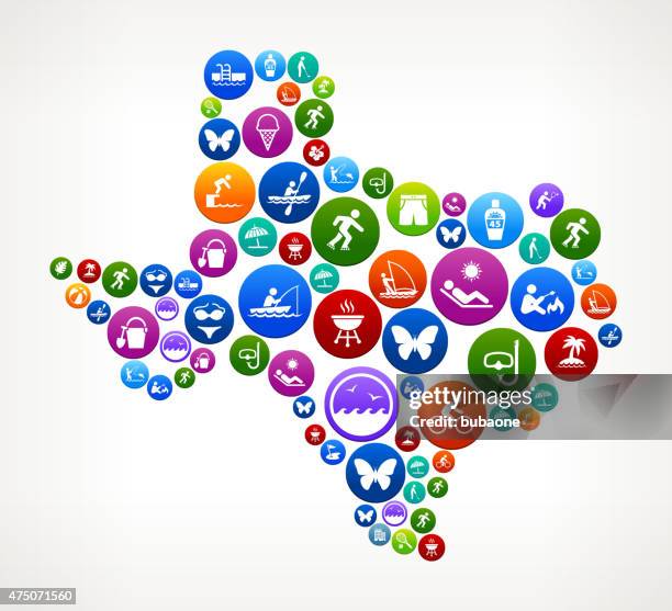 texas summer time fun and outdoors vector graphic - texas beach stock illustrations