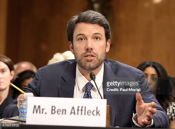Actor and founder of the Eastern Congo Initiative Ben Affleck testifies at the US Senate Hearing On The Democratic Republic Of Congo at Dirksen...