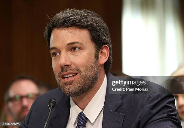 Actor and founder of the Eastern Congo Initiative Ben Affleck testifies at the US Senate Hearing On The Democratic Republic Of Congo at Dirksen...