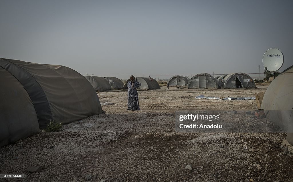 Syrian refugees living in tents in Sanliurfa's Suruc district