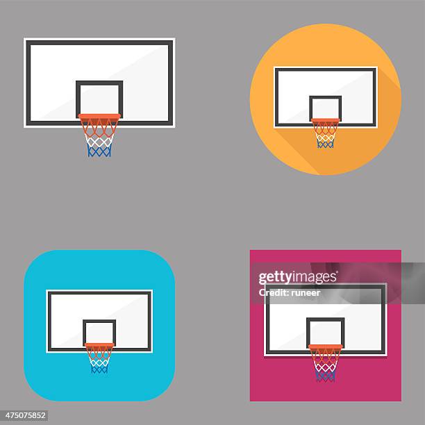 flat basketball backboard icons | kalaful series - back board stock illustrations