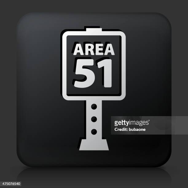 illustrations, cliparts, dessins animés et icônes de bouton carré noir avec panneau area 51 - area 51