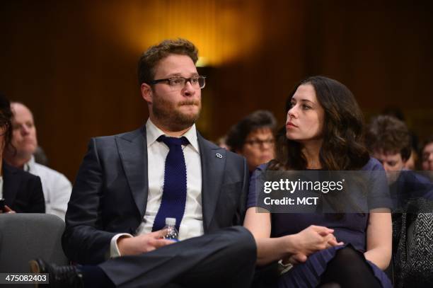 Actor Seth Rogen, left, whose mother-in-law battled Alzheimer's Disease leading him and his wife, Lauren Miller, right, to start Hilarity for...