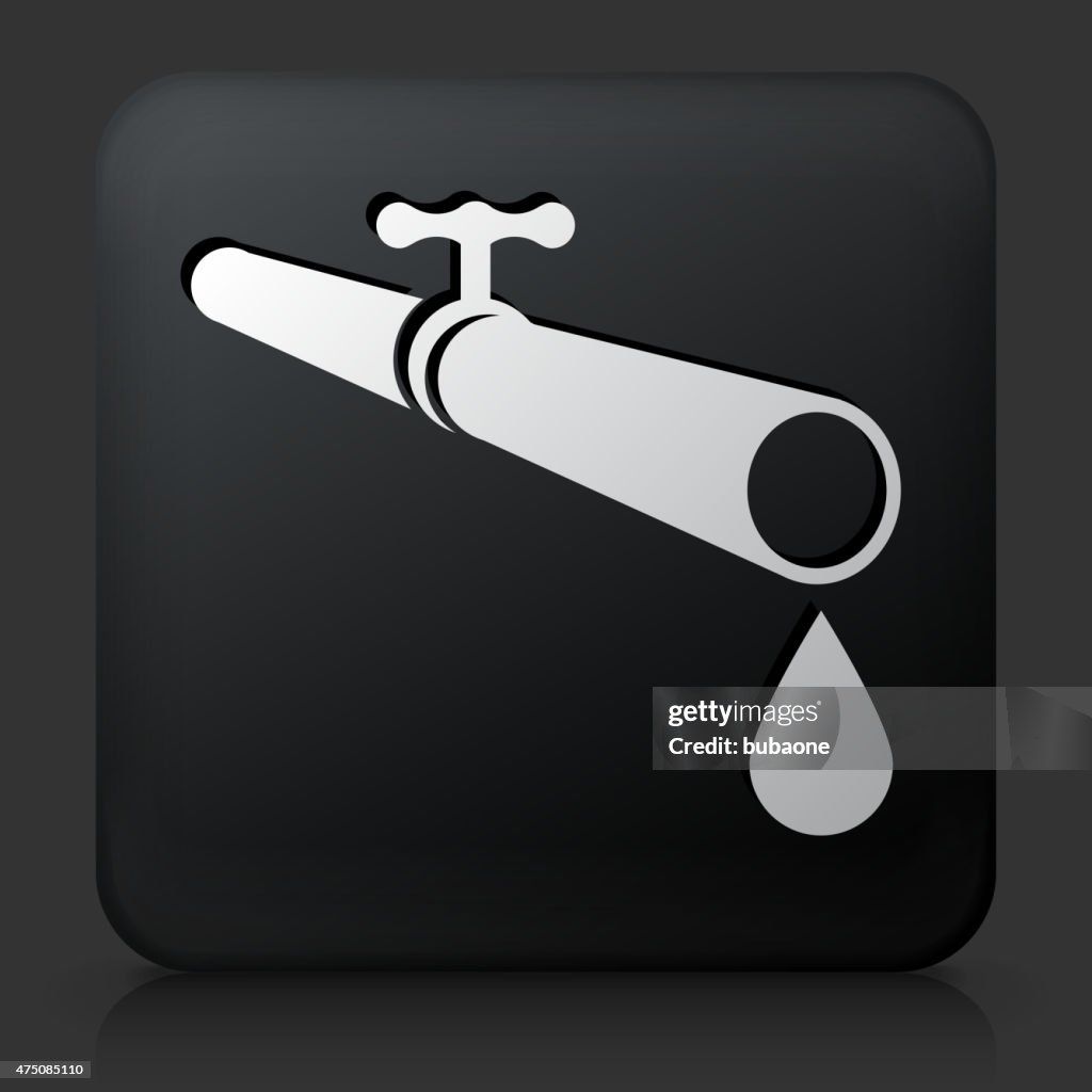Black Square Button with Pipe Icon