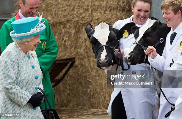 Queen Elizabeth II visits Lodge Livery and Dairy Yard on May 29, 2015 in Lancaster, England.