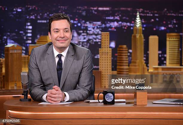 Jimmy Fallon hosts "The Tonight Show Starring Jimmy Fallon" at Rockefeller Center on February 26, 2014 in New York City.