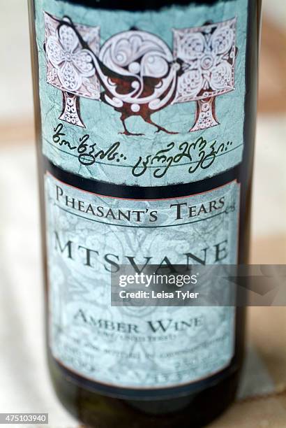 Bottle of Pheasants Tears Mtsvane white wine. Pheasant's Tears is a boutique winery in the southern reaches of Georgias Kakheti Valley which ferments...