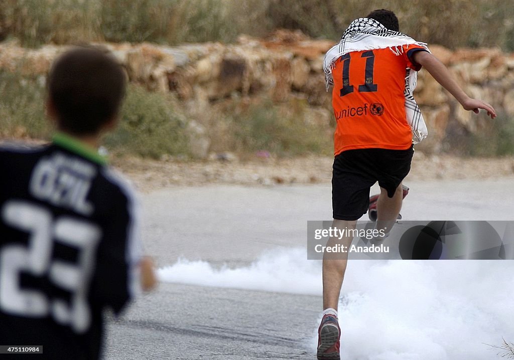 Palestinians protest demanding FIFA to suspend Israel from world football