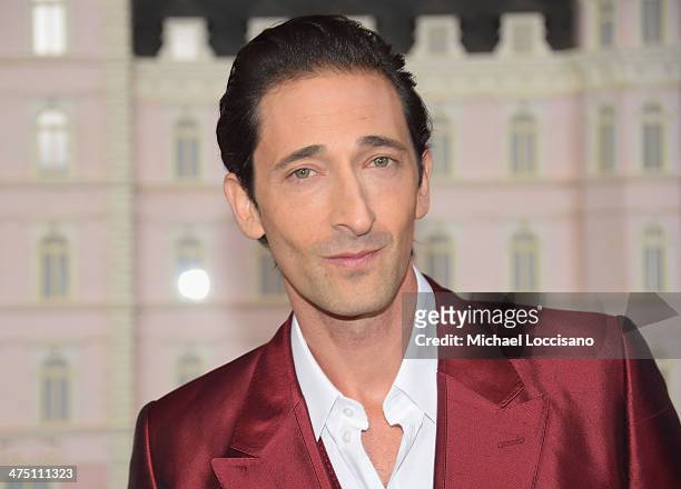 Actor Adrien Brody attends the "The Grand Budapest Hotel" New York Premiere at Alice Tully Hall on February 26, 2014 in New York City.