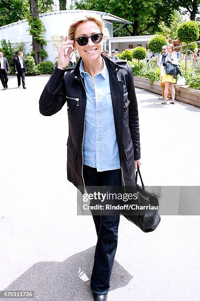 Journalist Anne-Sophie Lapix attends the 2015 Roland Garros French Tennis Open - Day Six, on May 29, 2015 in Paris, France.