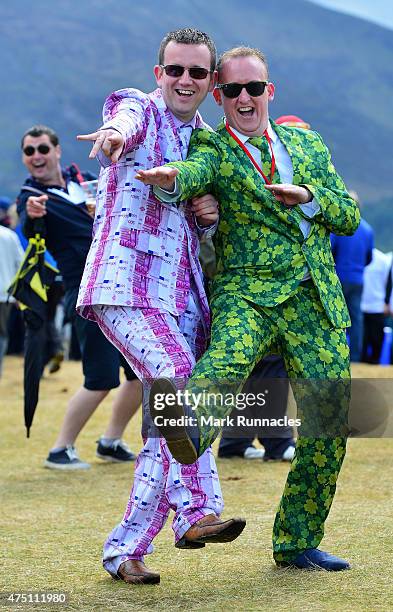 Gary McShane and Ciaran Murphy , winners of the Emirates Wacky Trousers' day at the Dubai Duty Free Irish Open hosted by the Rory Foundation at Royal...