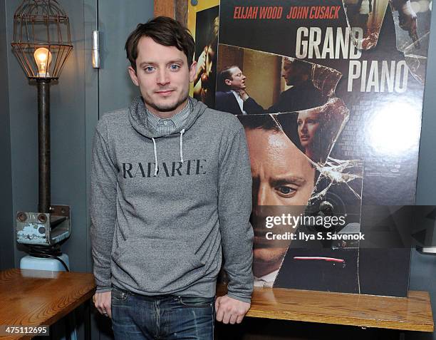 Actor Elijah Wood attends the "Grand Piano" screening at Nitehawk Cinema on February 26, 2014 in the Brooklyn borough of New York City.