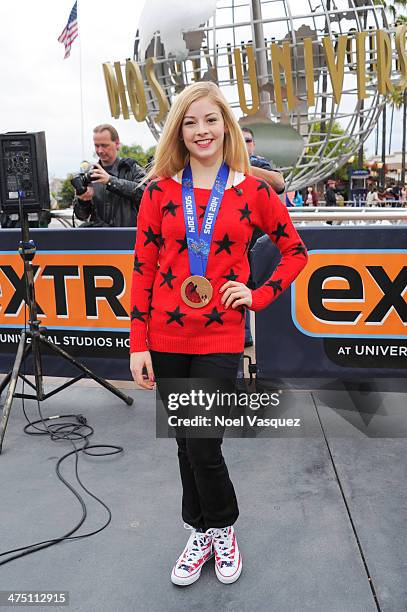 Gracie Gold visits "Extra" at Universal Studios Hollywood on February 26, 2014 in Universal City, California.