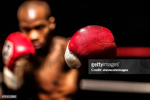 young woman boxer. - punching stock pictures, royalty-free photos & images