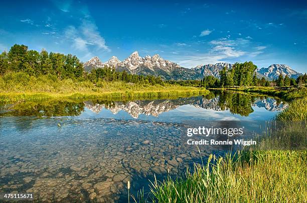 the reflections of schwabacher landing - beaver creek colorado stock pictures, royalty-free photos & images