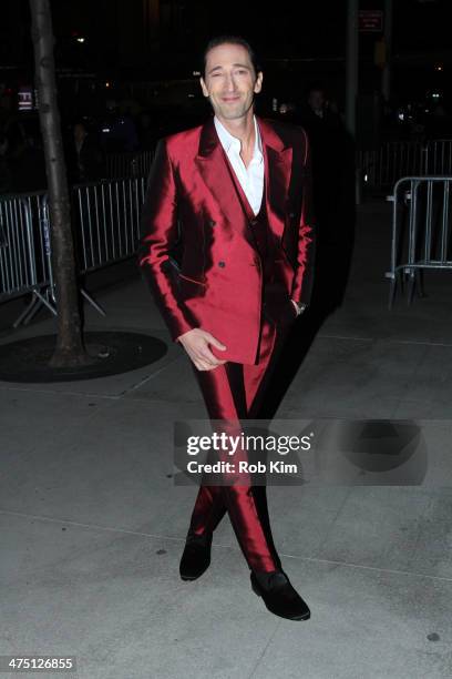 Adrien Brody arrives for "The Grand Budapest Hotel" New York Premiere at Alice Tully Hall on February 26, 2014 in New York City.