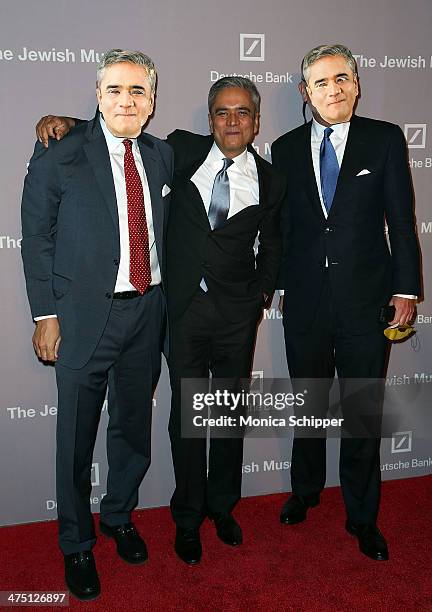 Jacques Brand, CEO Deutsche Bank, North America and honoree Anshu Jain, Co-CEO of Deutsche Bank attend the Jewish Museum's Purim Ball 2014 at Park...