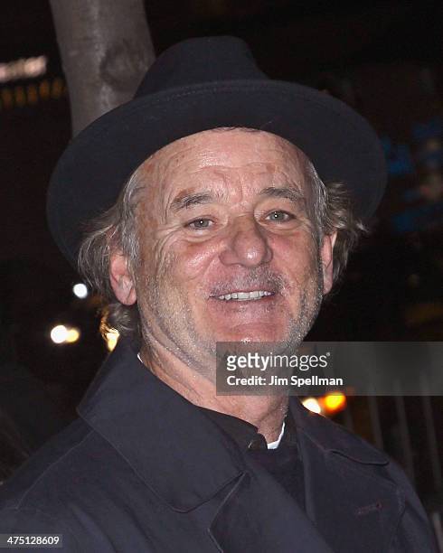 Actor Bill Murray attends the "The Grand Budapest Hotel" New York Premiere at Alice Tully Hall on February 26, 2014 in New York City.