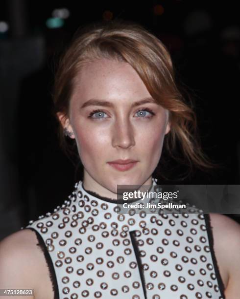 Actress Saoirse Ronan attends the "The Grand Budapest Hotel" New York Premiere at Alice Tully Hall on February 26, 2014 in New York City.