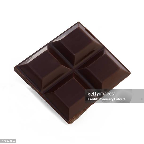 delicious dark chocolate squares - dark chocolate on white stock pictures, royalty-free photos & images