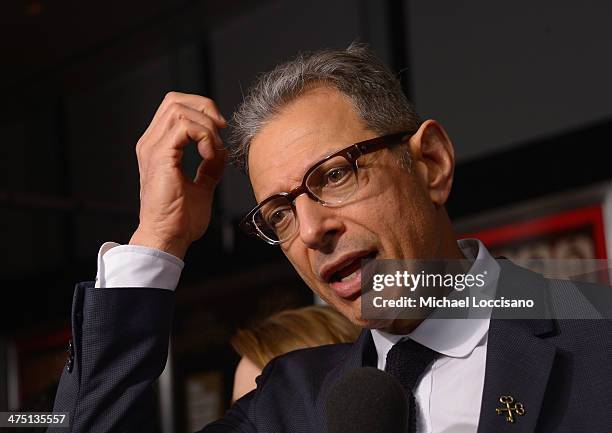 Actor Jeff Goldblum attends the "The Grand Budapest Hotel" New York Premiere at Alice Tully Hall on February 26, 2014 in New York City.