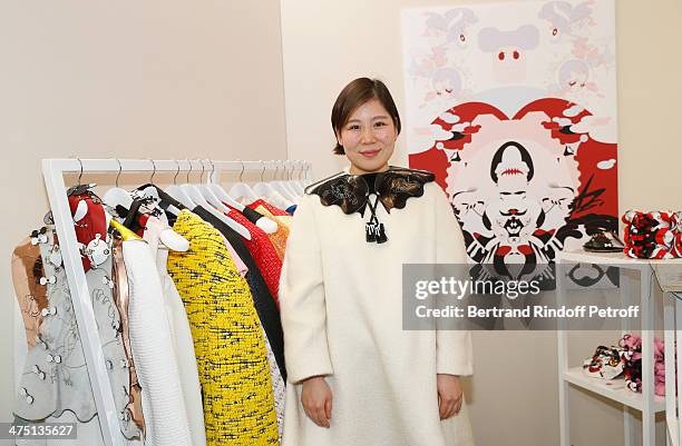 Fashion designer Minju Kim attends LVMH Prize Semi-Finalists Designers Cocktail Party on February 26, 2014 in Paris, France.
