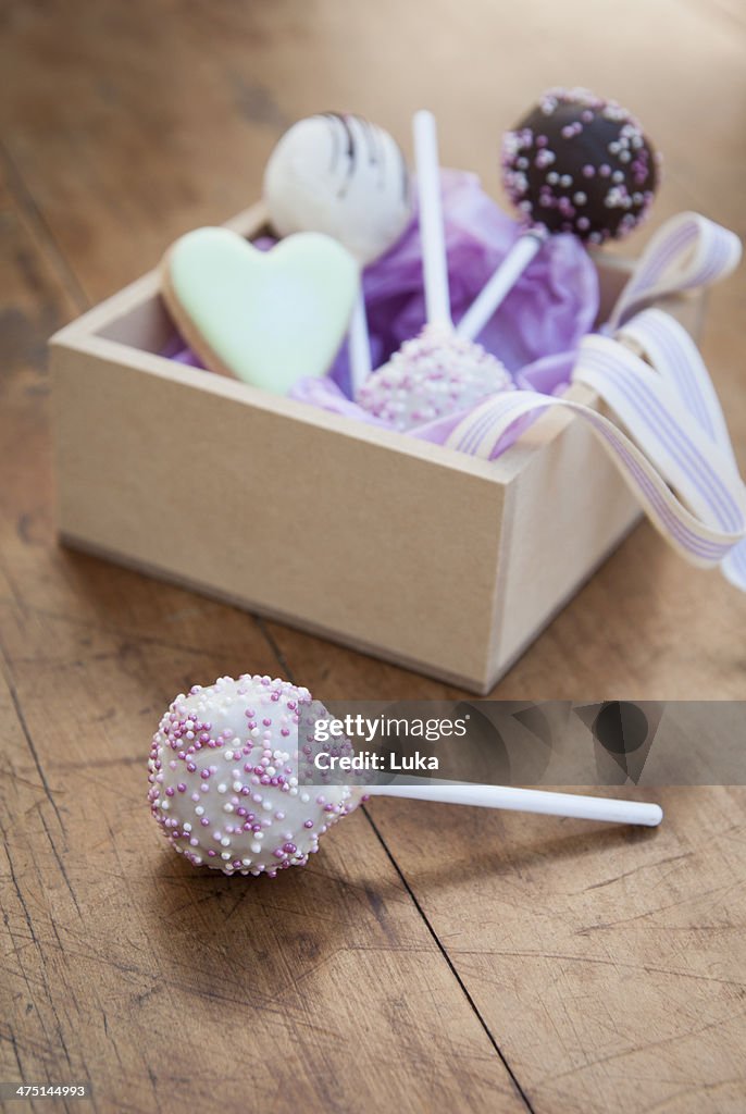 Still life with box of lollipops