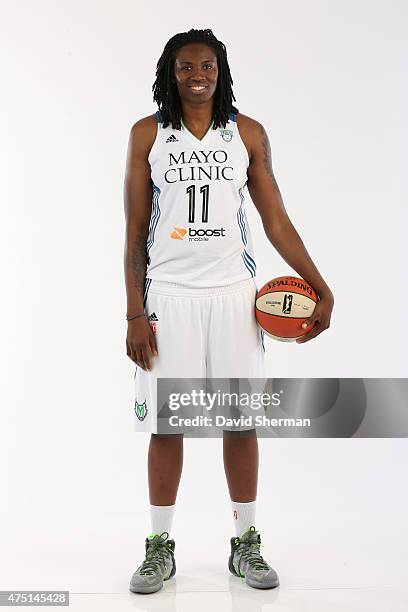 May 28: Amber Harris of the Minnesota Lynx poses for a portrait during 2015 Media Day on May 28, 2015 at the Minnesota Timberwolves and Lynx Courts...