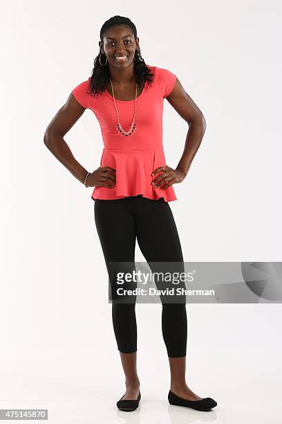May 28: Monica Wright of the Minnesota Lynx poses for a portrait during 2015 Media Day on May 28, 2015 at the Minnesota Timberwolves and Lynx Courts...