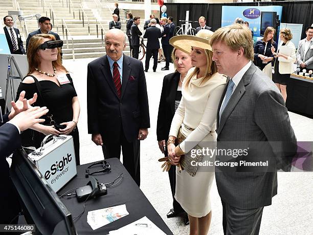 Queen Maxima and King Willem-Alexander of The Netherlands visit MaRS Discovery District during state visit to Canada on May 29, 2015 in Toronto,...