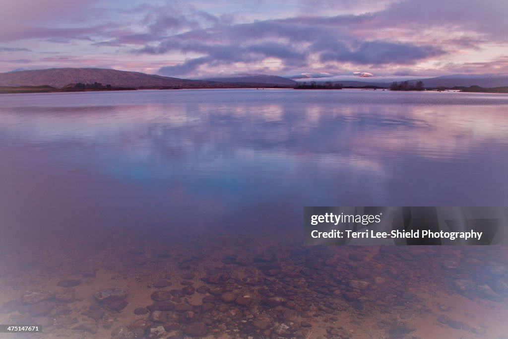 Loch Tulla at dawn near Glen Coe in Scotland