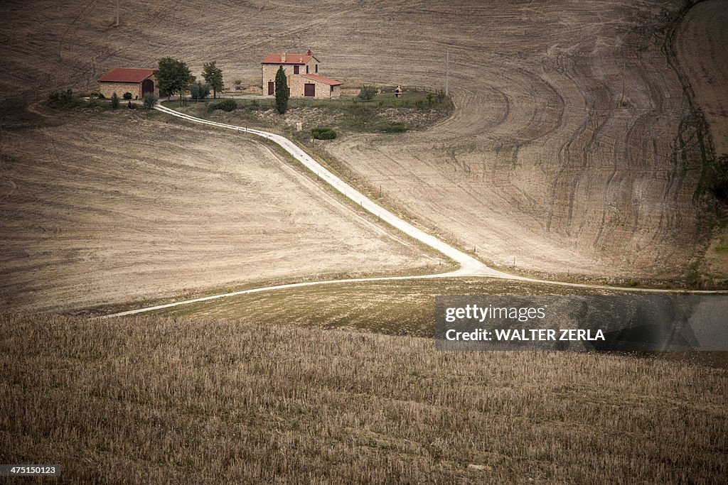Traditional farmhouse, Siena, Valle Orcia, Tuscany, Italy