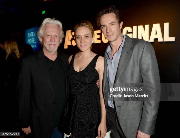 Actors Bruce Davison, Chloe Sevigny and James D'Arcy attend A&E's "Bates Motel" and "Those Who Kill" Premiere Party at Warwick on February 26, 2014...