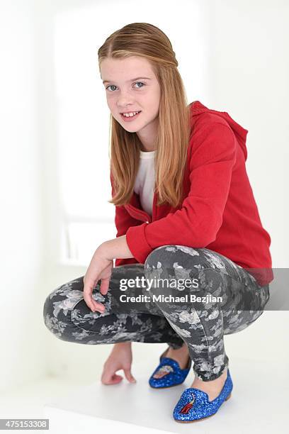 Actress Delaney Raye in Chiara Ferragni Shoes poses for portrait at The SAP - The Starving Artists Project - Portraits on May 23, 2015 in Los...