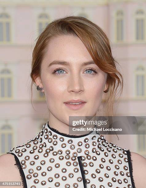 Actress Saoirse Ronan attends the "The Grand Budapest Hotel" New York Premiere at Alice Tully Hall on February 26, 2014 in New York City.