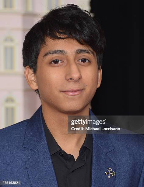 Actor Tony Revolori attends the "The Grand Budapest Hotel" New York Premiere at Alice Tully Hall on February 26, 2014 in New York City.