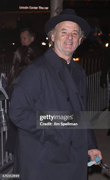 Actor Bill Murray attends the "The Grand Budapest Hotel" New York Premiere at Alice Tully Hall on February 26, 2014 in New York City.