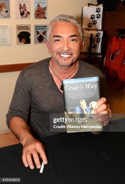 Cesar Millan hosts a pet adoption event at the Humane Society of Greater Miami on February 26, 2014 in Miami, Florida.