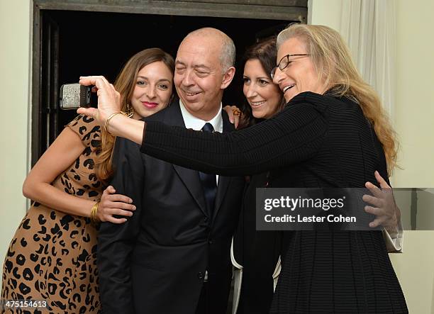 Charlotte Taschen, host Benedikt Taschen, guest and photographer Annie Leibovitz attend The Annie Leibovitz SUMO-Size Book Launch presented by Vanity...