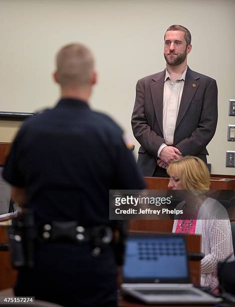 Dustin Diamond stands to testify as the arresting officer stands before the jury May 29, 2015 in Port Washington, Wisconsin. Diamond, best known for...
