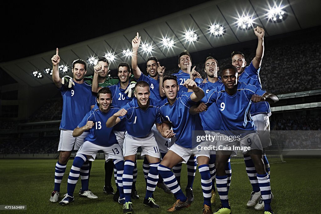 Fußball team anzufeuern field