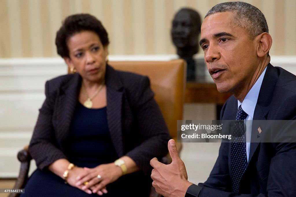 President Obama Meets With Attorney General Lynch In The Oval Office