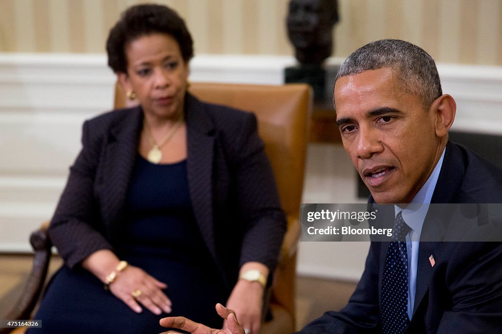 President Obama Meets With Attorney General Lynch In The Oval Office