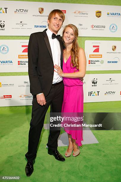 Nina Eichinger and partner Fritz Meinkat attends the GreenTec Awards 2015 at Tempodrom on May 29, 2015 in Berlin, Germany.